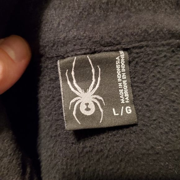Spyder sweater Mens Large Black Full Zip Fleece Logo - Picture 8 of 12
